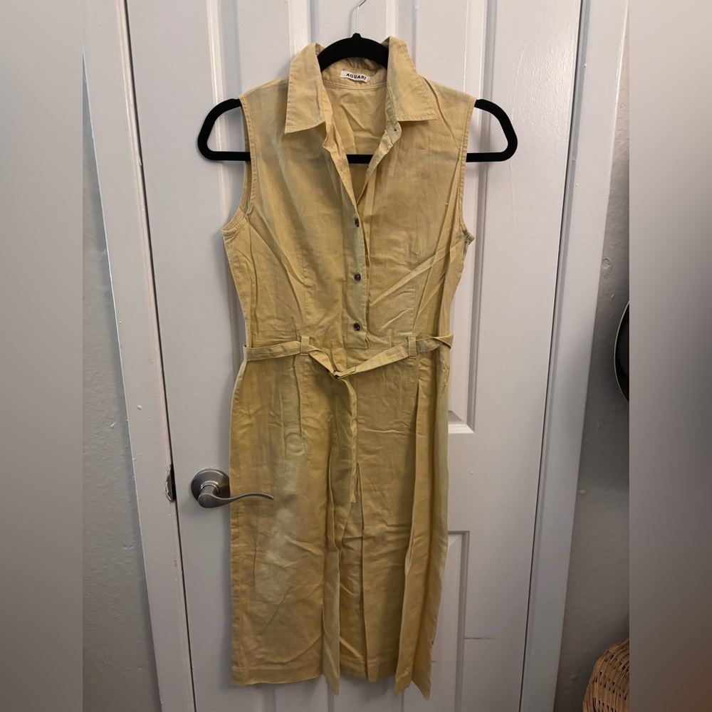 Aquari Yellow Sleeveless Dress | Size Small